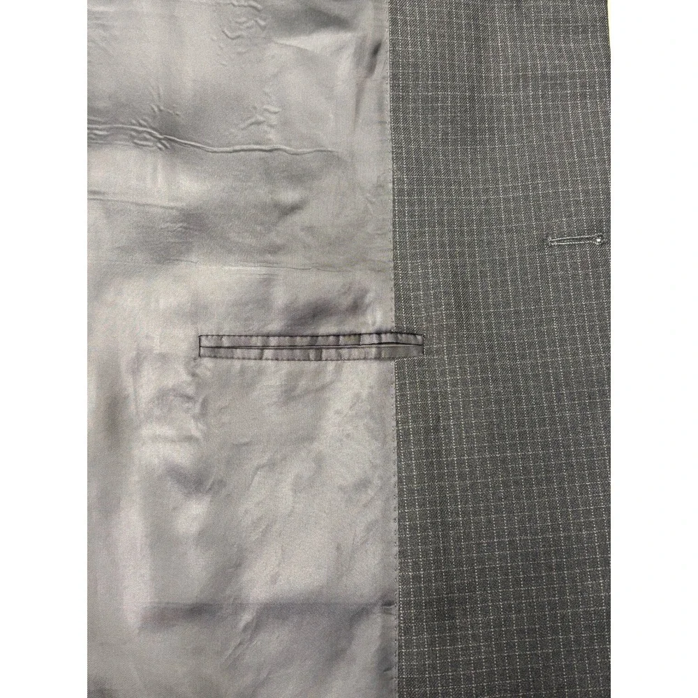 Canali Proposta Mens Charcoal Windowpane Wool Blazer Made in Italy Size 58 L - Picture 6 of 15